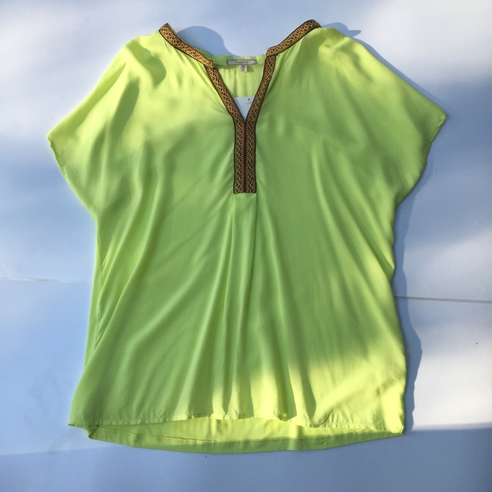 ☀️NEW Pleione Green Short Sleeve Blouse Top XL